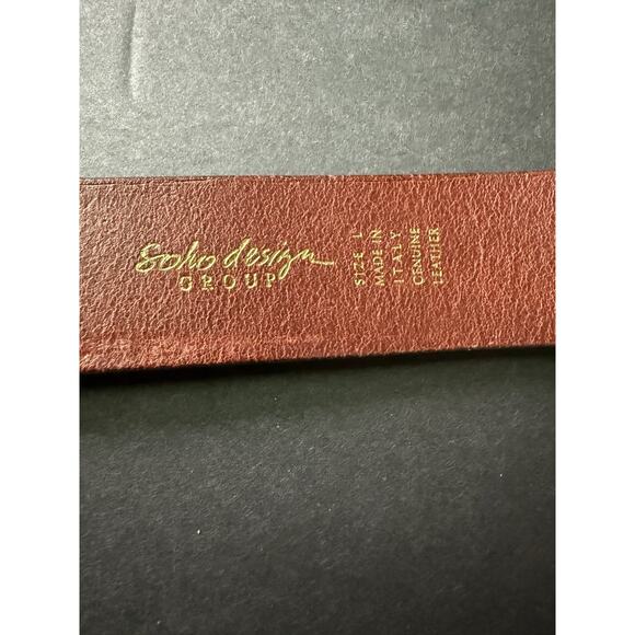 Soho Design Group Leather Belt Brown Size L Made In Italy Silver Buckle Career - Picture 4 of 9